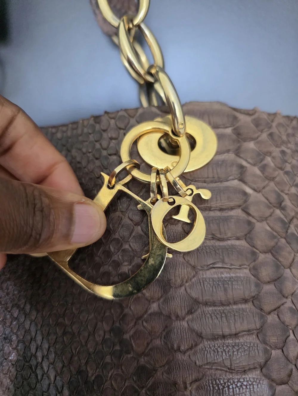 VTG Authentic Christian Dior Paris Exotic leather python Handbag Certified 12x15 - Picture 7 of 16